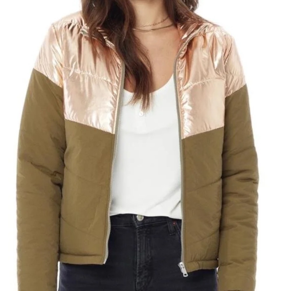 Saltwater Luxe Puffer Jacket Medium -| Metallic & Olive